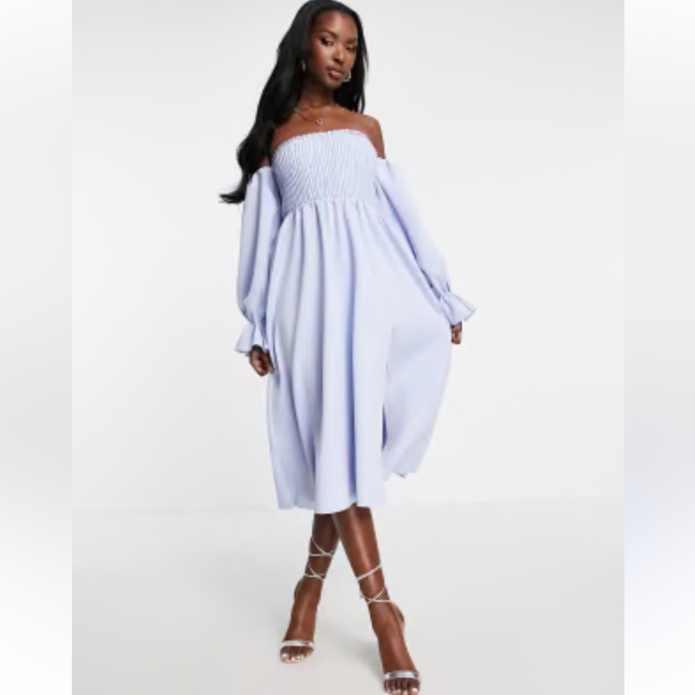 ASOS Long Sleeve Light Blue Dress